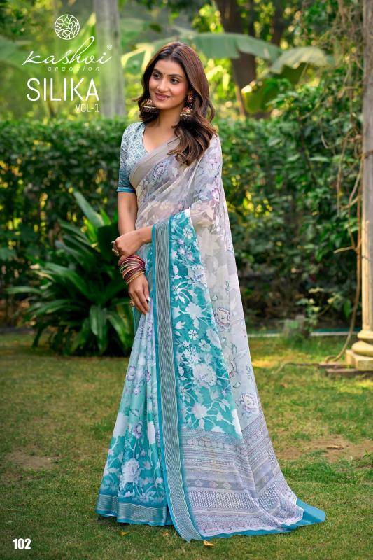 Kashvi silika vol 1 Saree wholesale market in Mumbai
